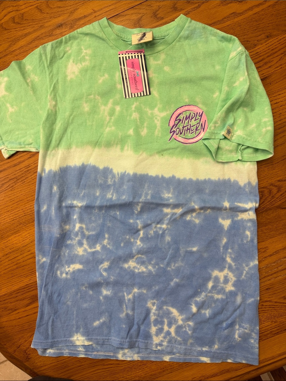 Simply Southern Green & Blue Tie-Dye Short Sleeve Tee